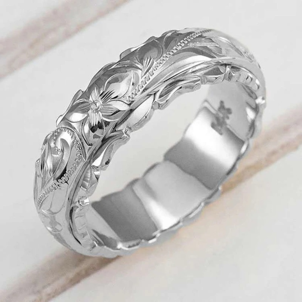 Hawaiian Heirloom .925 Sterling Silver Plated Plumeria Ring